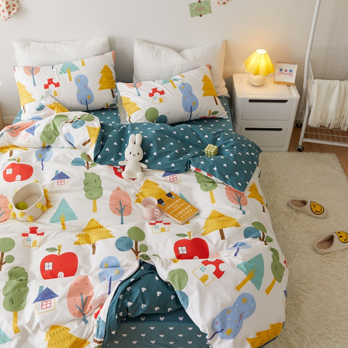 91家纺网 家纺一手货源 找家纺 窝米 2021新款春季全棉卡通四件套 小房间