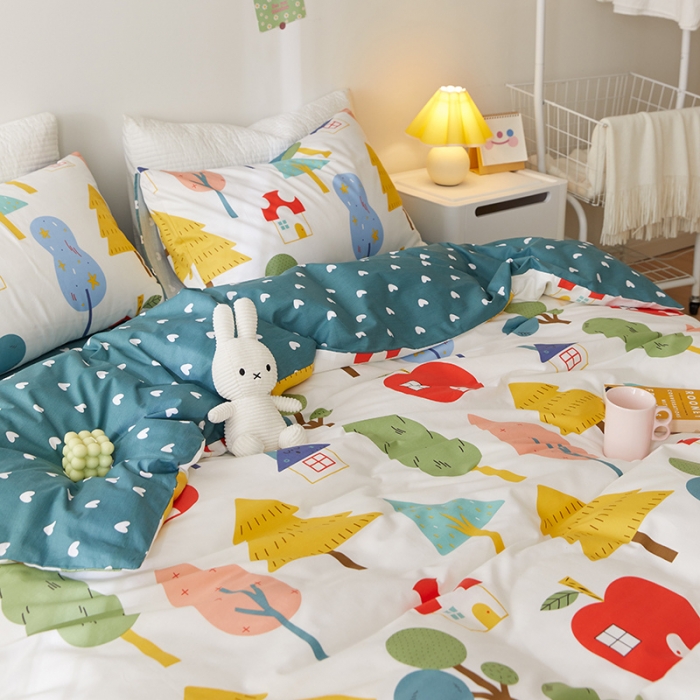 91家纺网 家纺一手货源 找家纺 窝米 2021新款春季全棉卡通四件套 小房间