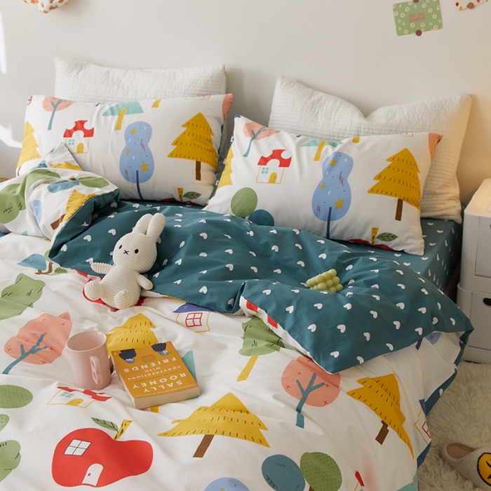 91家纺网 家纺一手货源 找家纺 窝米 2021新款春季全棉卡通四件套 小房间