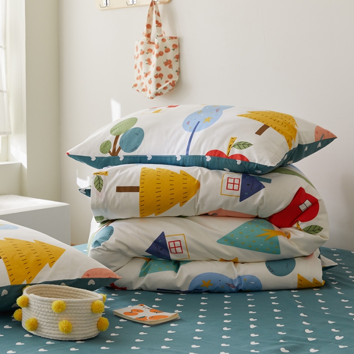 91家纺网 家纺一手货源 找家纺 窝米 2021新款春季全棉卡通四件套 小房间