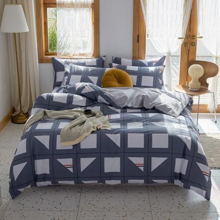 91家纺网 家纺一手货源 找家纺 （总）仟网汇 2021新款春夏全棉北欧风几何系列四件套