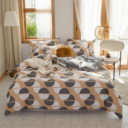 仟网汇 2021新款春夏全棉北欧风几何系列四件套 潮青春