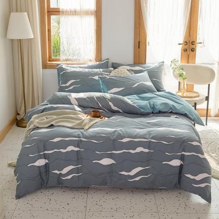 仟网汇 2021新款春夏全棉北欧风几何系列四件套 海浪