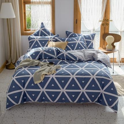 仟网汇 2021新款春夏全棉北欧风几何系列四件套 交错