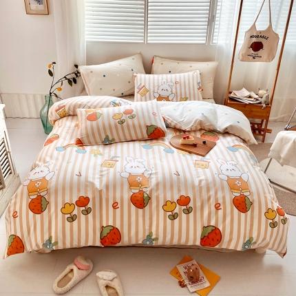 91家纺网 家纺一手货源 找家纺 （总）仟网汇 2021新款春夏全棉小清新卡通系列四件套