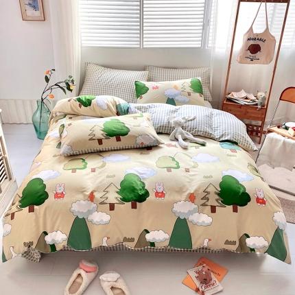 91家纺网 家纺一手货源 找家纺 （总）仟网汇 2021新款春夏全棉小清新卡通系列四件套