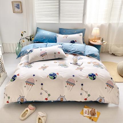 91家纺网 家纺一手货源 找家纺 （总）仟网汇 2021新款春夏全棉小清新卡通系列四件套