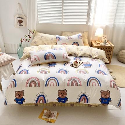 91家纺网 家纺一手货源 找家纺 （总）仟网汇 2021新款春夏全棉小清新卡通系列四件套