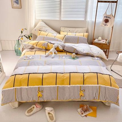 91家纺网 家纺一手货源 找家纺 （总）仟网汇 2021新款春夏全棉小清新卡通系列四件套