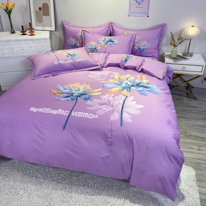 91家纺网 家纺一手货源 找家纺 （总）金爱家 2021新款全棉活性花卉系列四件套