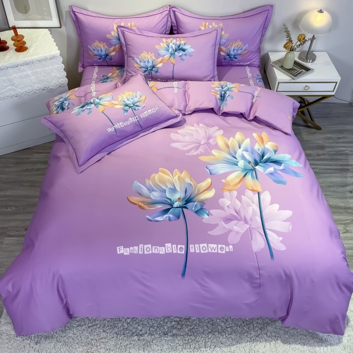 91家纺网 家纺一手货源 找家纺 （总）金爱家 2021新款全棉活性花卉系列四件套