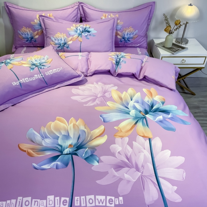 91家纺网 家纺一手货源 找家纺 （总）金爱家 2021新款全棉活性花卉系列四件套