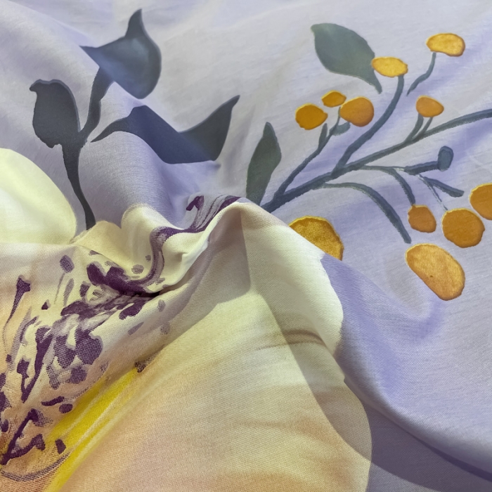 91家纺网 家纺一手货源 找家纺 金爱家 2021新款全棉活性花卉系列四件套 花满庭-紫