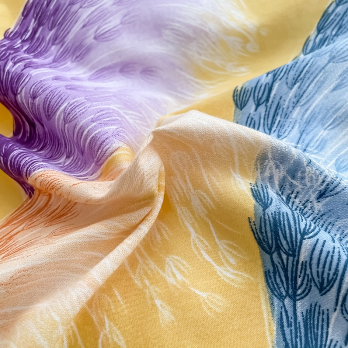 91家纺网 家纺一手货源 找家纺 金爱家 2021新款全棉活性花卉系列四件套 穗禾黄风格1