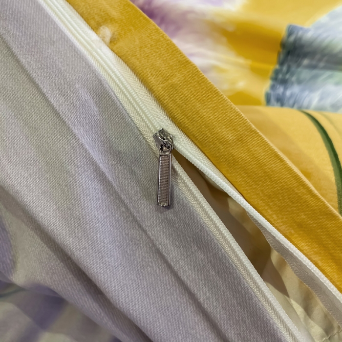 91家纺网 家纺一手货源 找家纺 金爱家 2021新款全棉活性花卉系列四件套 穗禾黄风格2