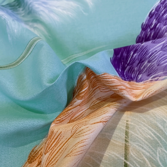 91家纺网 家纺一手货源 找家纺 金爱家 2021新款全棉活性花卉系列四件套 穗禾绿风格2