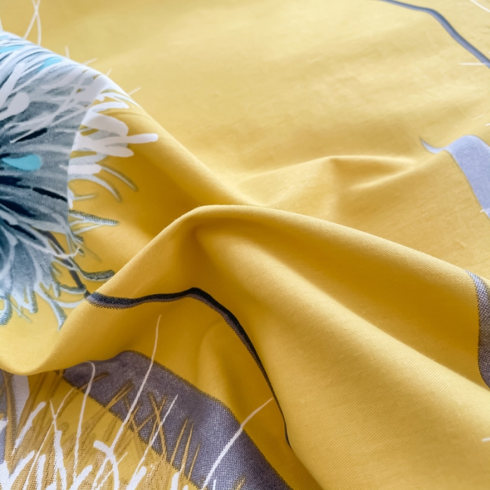 91家纺网 家纺一手货源 找家纺 金爱家 2021新款全棉活性花卉系列四件套 希尔黄风格1