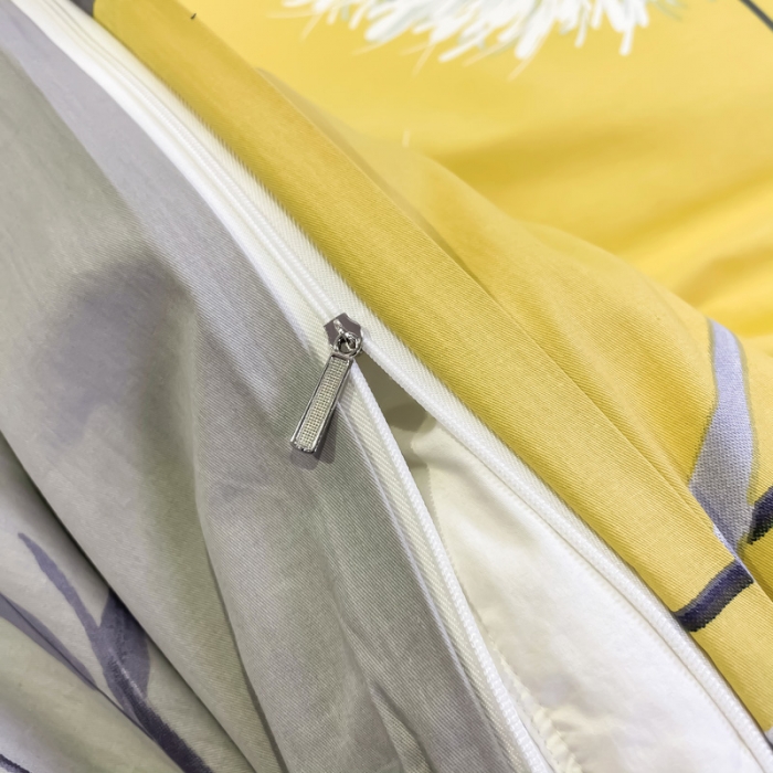 91家纺网 家纺一手货源 找家纺 金爱家 2021新款全棉活性花卉系列四件套 希尔黄风格2