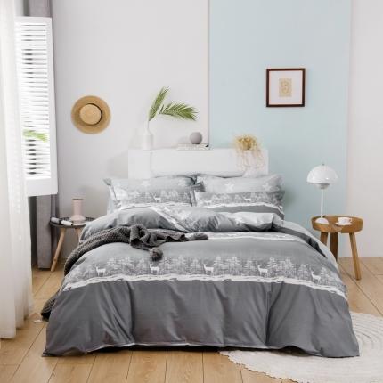 91家纺网 家纺一手货源 找家纺 星期三 2021新款全棉13372花型单被套（加老板微信有会员价） 乌根奇-灰