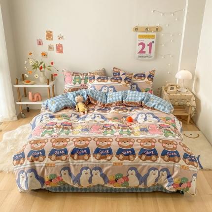 91家纺网 家纺一手货源 找家纺 （总）沐棉家居  2022年新款13370全棉印花四件套直播爆款