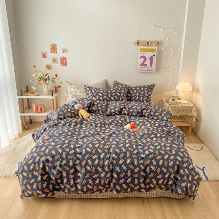 91家纺网 家纺一手货源 找家纺 （总）沐棉家居  2022年新款13370全棉印花四件套直播爆款