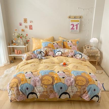 91家纺网 家纺一手货源 找家纺 （总）沐棉家居  2022年新款13370全棉印花四件套直播爆款