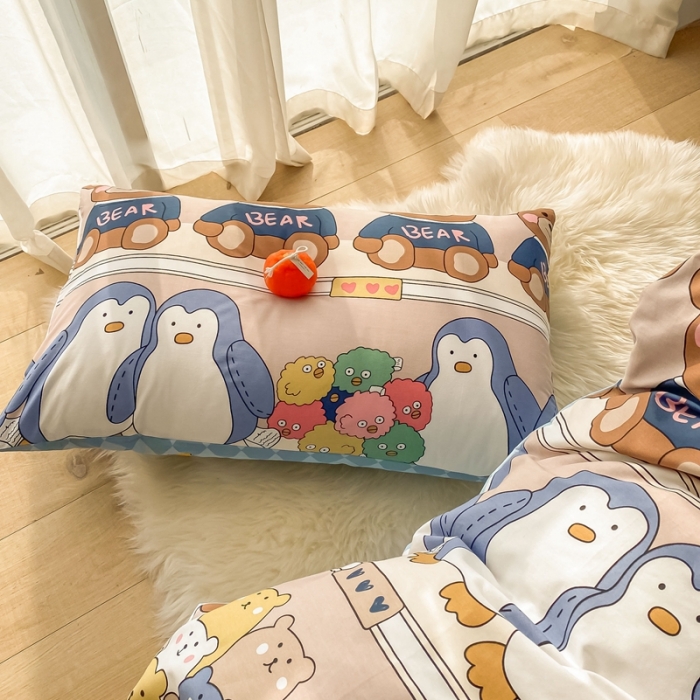 91家纺网 家纺一手货源 找家纺 沐棉家居  2022年新款13370全棉印花四件套直播爆款 baby熊