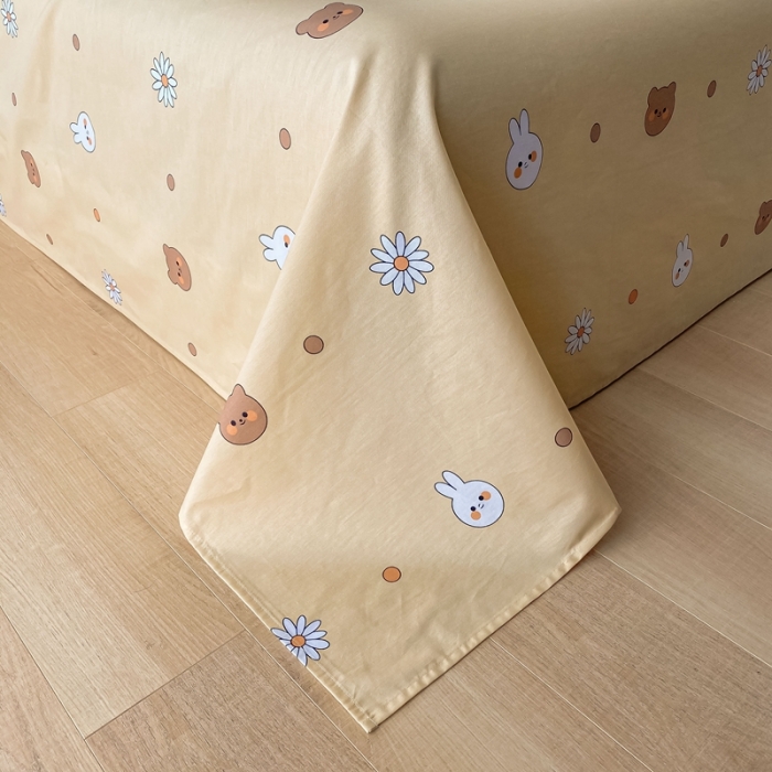 91家纺网 家纺一手货源 找家纺 沐棉家居  2022年新款13370全棉印花四件套直播爆款 快乐玩伴