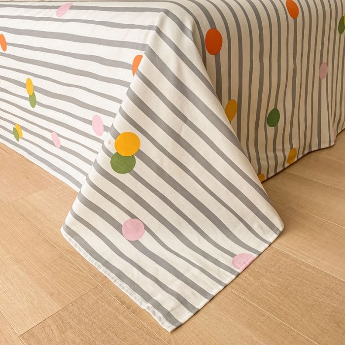 91家纺网 家纺一手货源 找家纺 沐棉家居  2022年新款13370全棉印花四件套直播爆款 奶牛宝贝