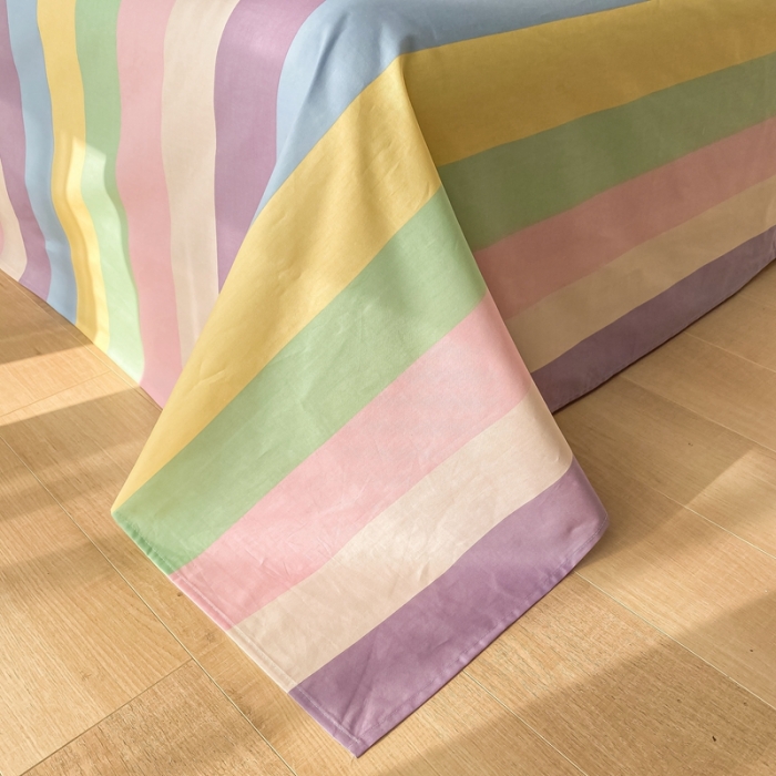 91家纺网 家纺一手货源 找家纺 沐棉家居  2022年新款13370全棉印花四件套直播爆款 月半湾