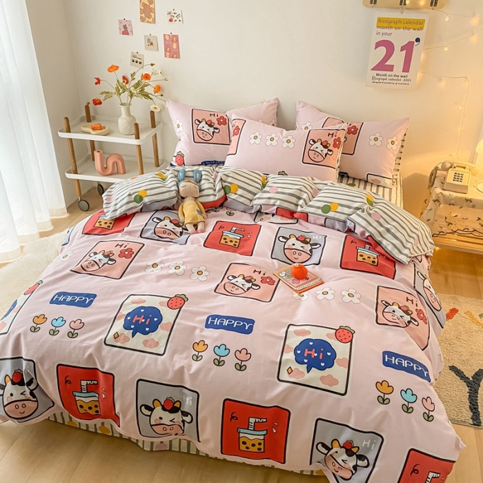 91家纺网 家纺一手货源 找家纺 （总）沐棉家居  2022年新款13370全棉印花四件套直播爆款