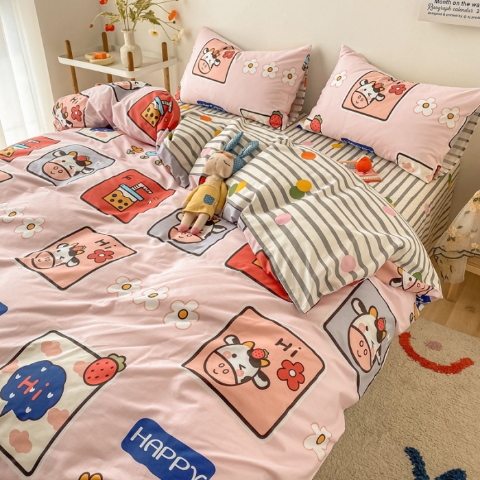 91家纺网 家纺一手货源 找家纺 （总）沐棉家居  2022年新款13370全棉印花四件套直播爆款