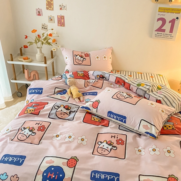 91家纺网 家纺一手货源 找家纺 （总）沐棉家居  2022年新款13370全棉印花四件套直播爆款