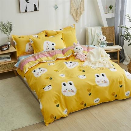 91家纺网 家纺一手货源 找家纺 曼璐家纺  芦荟棉被套 单品被套 仿棉被套单件 萌萌兔