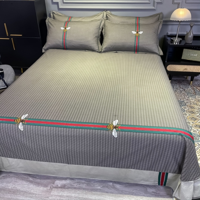 91家纺网 家纺一手货源 找家纺 金爱家 2021新款全棉13372四件套条格简约系列 极简主义