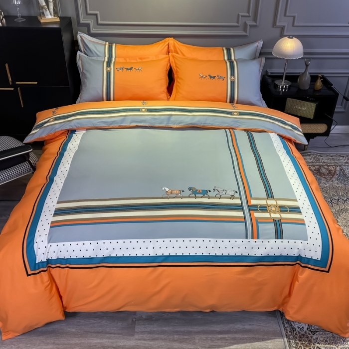 91家纺网 家纺一手货源 找家纺 金爱家 2021新款全棉13372四件套条格简约系列 拉斐尔