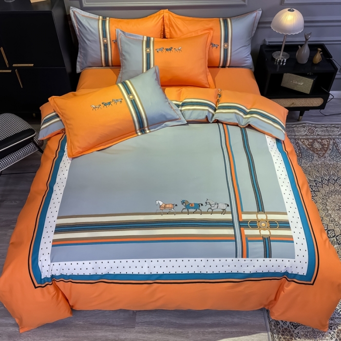 91家纺网 家纺一手货源 找家纺 金爱家 2021新款全棉13372四件套条格简约系列 拉斐尔