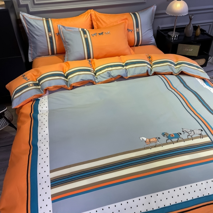 91家纺网 家纺一手货源 找家纺 金爱家 2021新款全棉13372四件套条格简约系列 拉斐尔