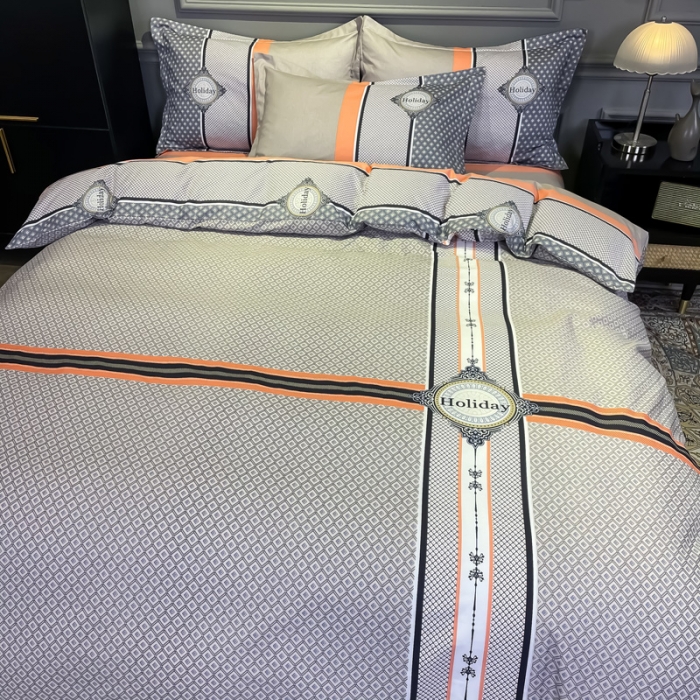 91家纺网 家纺一手货源 找家纺 金爱家 2021新款全棉13372四件套条格简约系列 卢卡斯