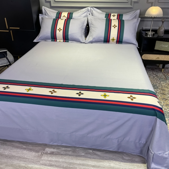 91家纺网 家纺一手货源 找家纺 金爱家 2021新款全棉13372四件套条格简约系列 迈凯伦