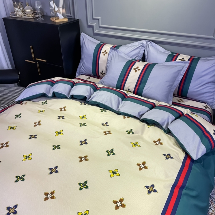 91家纺网 家纺一手货源 找家纺 金爱家 2021新款全棉13372四件套条格简约系列 迈凯伦