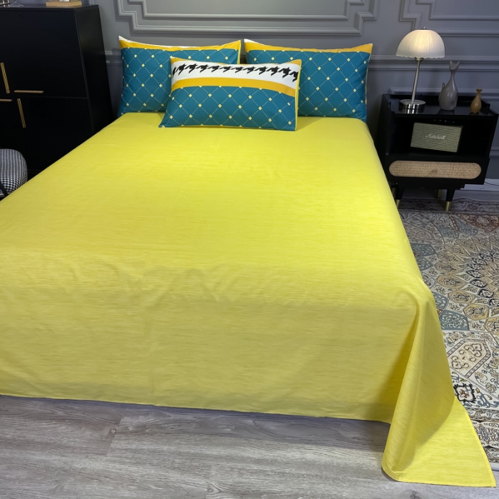 91家纺网 家纺一手货源 找家纺 金爱家 2021新款全棉13372四件套条格简约系列 赛亚