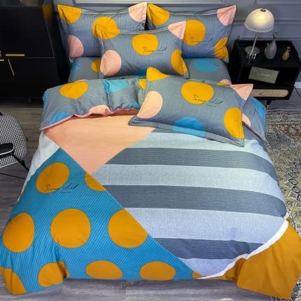 金爱家 2021新款全棉13372四件套条格简约系列 贝瑞