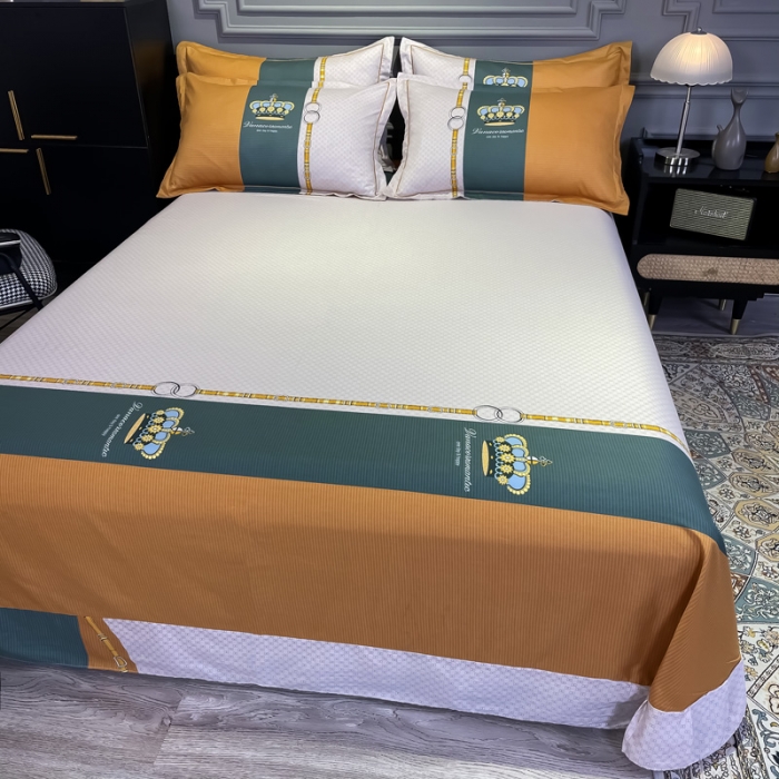 91家纺网 家纺一手货源 找家纺 金爱家 2021新款全棉13372四件套条格简约系列 布鲁斯