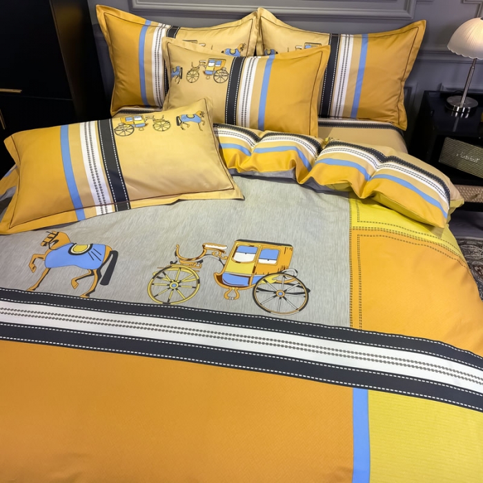 91家纺网 家纺一手货源 找家纺 金爱家 2021新款全棉13372四件套条格简约系列 温莎