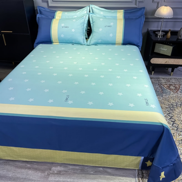 91家纺网 家纺一手货源 找家纺 金爱家 2021新款全棉13372四件套条格简约系列 西蒙