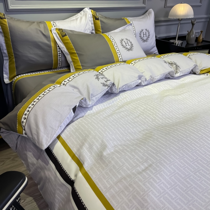 91家纺网 家纺一手货源 找家纺 金爱家 2021新款全棉13372四件套条格简约系列 波士顿