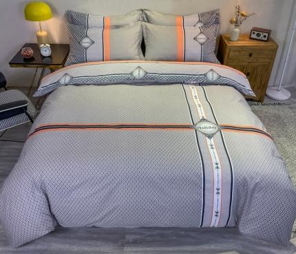 91家纺网 家纺一手货源 找家纺 金爱家 2021新款全棉13372四件套条格简约系列 卢卡斯