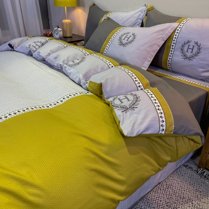 91家纺网 家纺一手货源 找家纺 金爱家 2021新款全棉13372四件套条格简约系列 波士顿