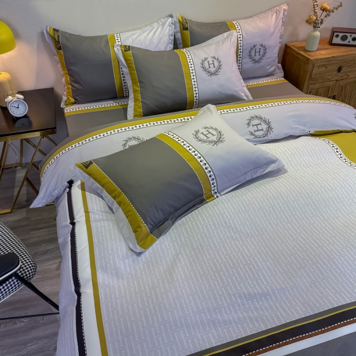 91家纺网 家纺一手货源 找家纺 金爱家 2021新款全棉13372四件套条格简约系列 波士顿